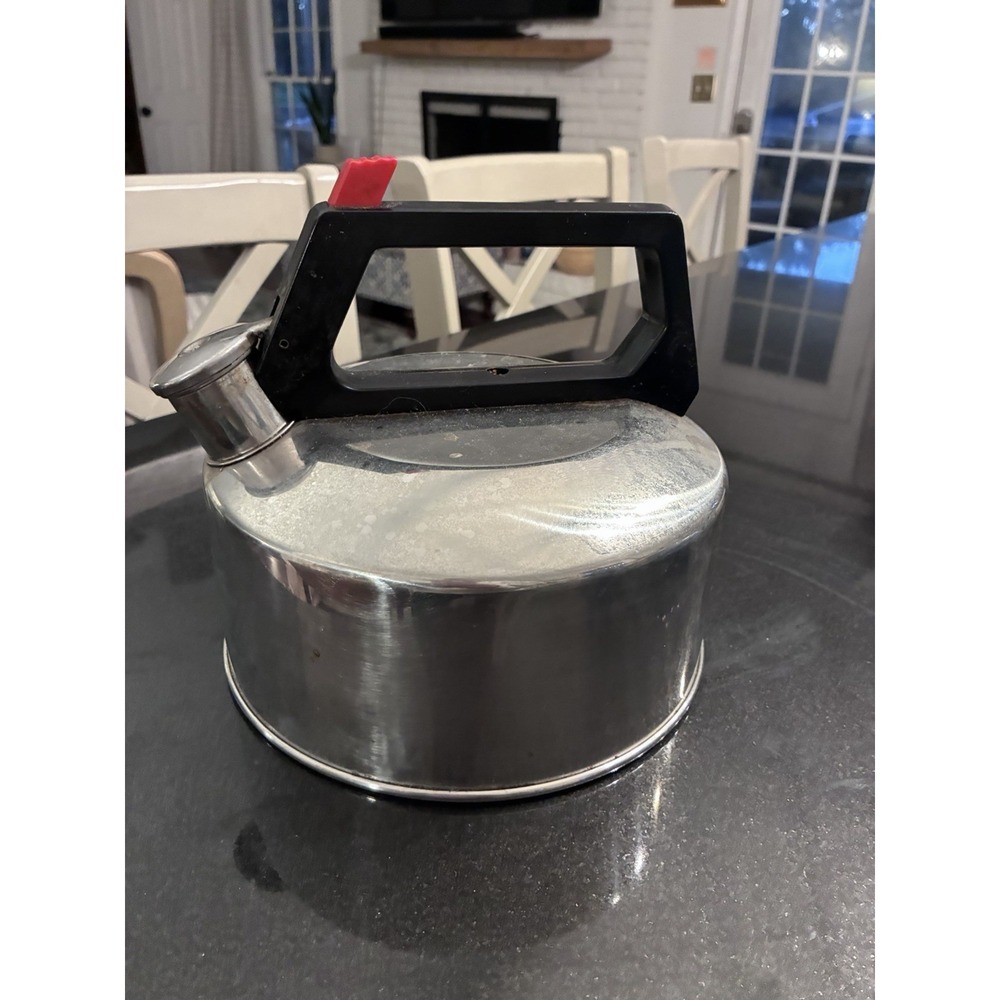 Vintage Farberware Tea Kettle Stainless Steel Coffee Pot Whistling